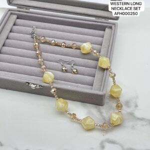 H23 Western Long Necklace Set Yellow 250