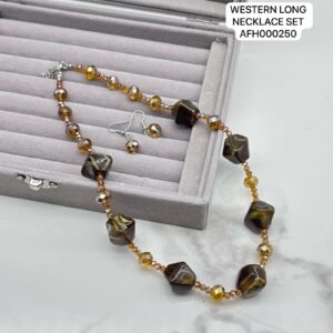 H25 Western Long Necklace Set Black 250