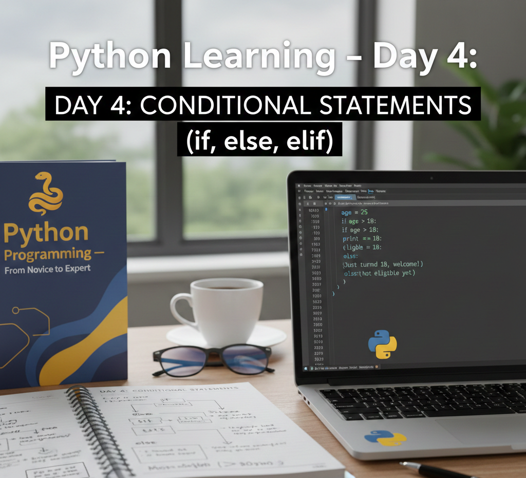 Python Learning – Day 4: Conditional Statements (if, else, elif)